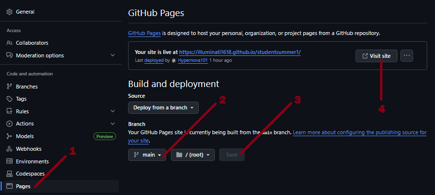 Change GitHub Pages Build